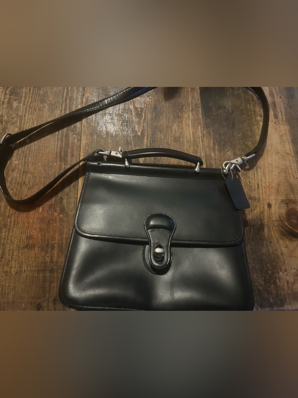 COACH Willis 9927 Vintage Classic Hand Shoulder Bag Black Leather Purse Rare Y2K